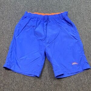 No Fear Board Shorts Sz L Mens Blue Skater Y2K‎ Embroidered Logo Swim Trunks